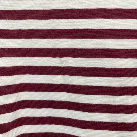 Burberry Burgundy and White Striped Tee - Picture 4 of 8